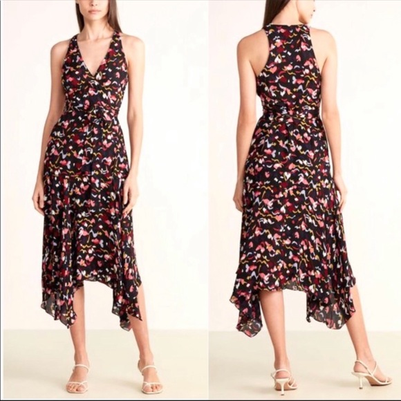 A.L.C Roslyn Silk Multi Print Dress Sz 14 NWT - Picture 2 of 6